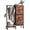 Rustic Brown, variant on JIOABL 4 Drawer Dresser with Hanging Rack, Steel Frame, Fabric Drawers, Tall Storage Organizer for Bedroom, Black