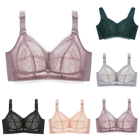 TOWED22 Bras for Women Women s Front Closure Racerback Seamless Underwire Unlined Plunge Full Coverage Bra Green 36B