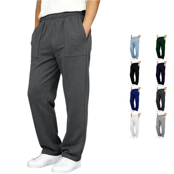 CAIVO Boys Baggy Sweatpants Straight Leg Bottom Casual Pants Elastic Waist Athletic Joggers Trousers With Pockets Versatile Solid Color Kids Bottoms