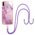 thumbnail image 2 of Allytech Galaxy A11 Case, Fashionable Marble Pattern Flexible TPU Slim Fit Heavy Duty Protection Anti-scratch Stylish Back Cover Case with Hand Strap for Samsung Galaxy A11, Lightpurple, 2 of 4