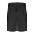 thumbnail image 5 of ZACPNCV Boys School Uniform Shorts with Pockets Jogger Summer Cargo Short for Kids Black 11-12 Years, 5 of 8