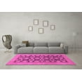 thumbnail image 3 of Ahgly Company Indoor Round Checkered Purple Modern Area Rugs, 3' Round, 3 of 4