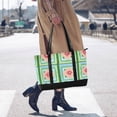 thumbnail image 4 of FORMRS Canvas Laptop Tote Bag for Women with 15.6" Computer Compartments Shoulder Handbag, Green Blossom Mosaic, 4 of 7