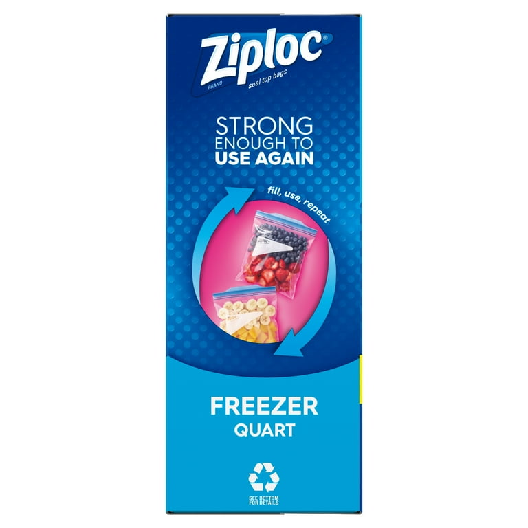 Ziploc® Brand Freezer Bags, Quart, 38 Count 