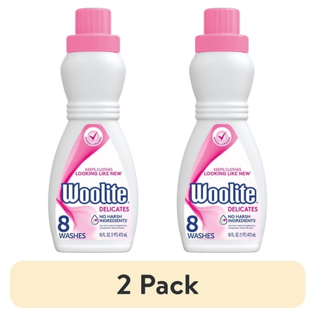 (2 pack) Woolite Delicates Hypoallergenic Liquid Laundry Detergent, 16 fl oz, 8 Loads, Hand & Machine Wash