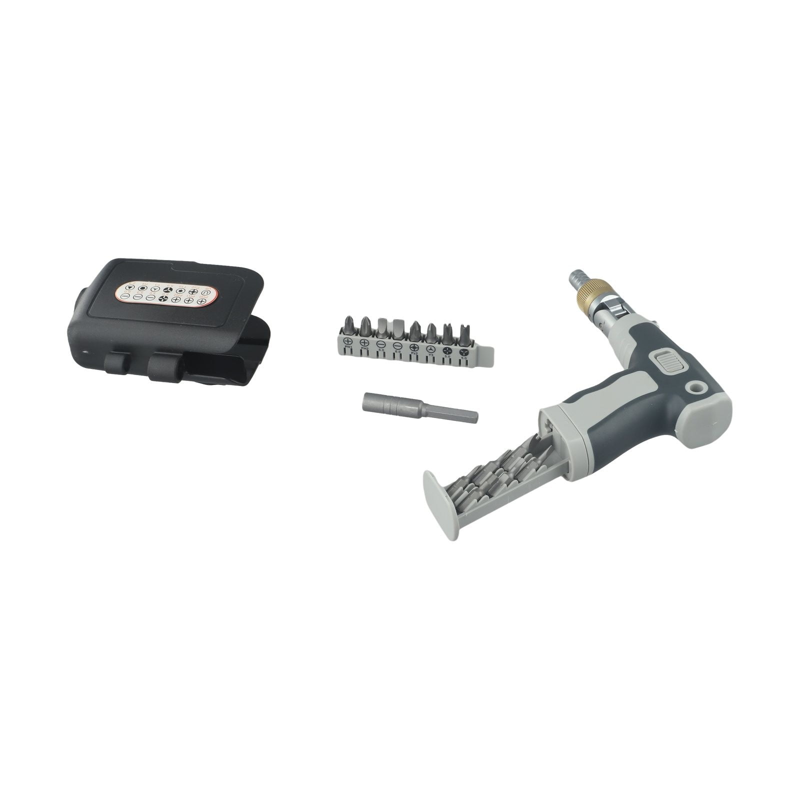 16 In1 1/4 Upgraded Ratchet Screwdriver Set with Screwdriver Bit and Bit Holder Grey