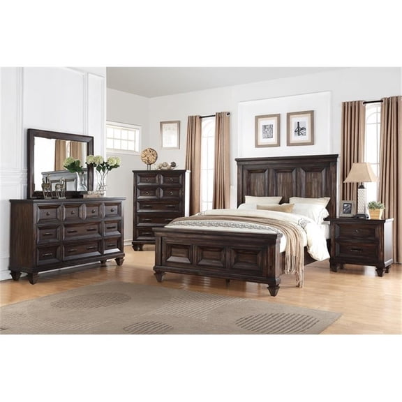 New Classic Furniture Sevilla 6-Piece Wood Queen Bedroom Set in Walnut