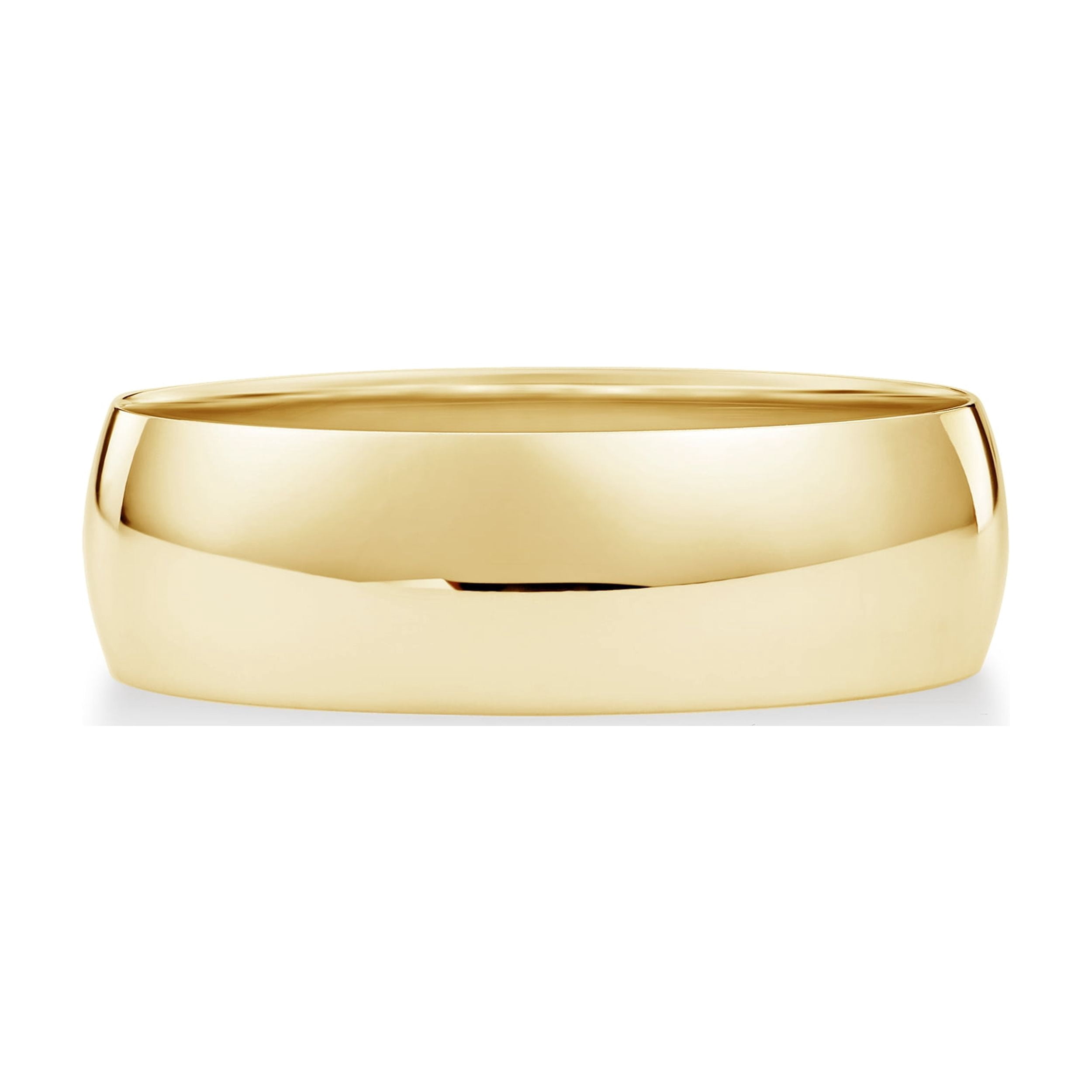 Men's 10K Yellow Gold 6mm Traditional Plain Wedding Band Ring Size 8.5