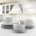 thumbnail image 4 of Basics 18-Piece Kitchen Dinnerware Set, Plates, Dishes, Bowls, Service for 6, Modern Elegance, 4 of 5