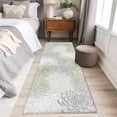 thumbnail image 5 of Sage Green Chrysanthemum Area Rugs 2x6 for Kitchen Runner Rug, Farmhouse Botanical Floral Modern Non Slip Washable Rug Runner, Low Pile Indoor Floor Carpet Mat Bathroom Rugs for Bedroom, Kids Room, 5 of 9