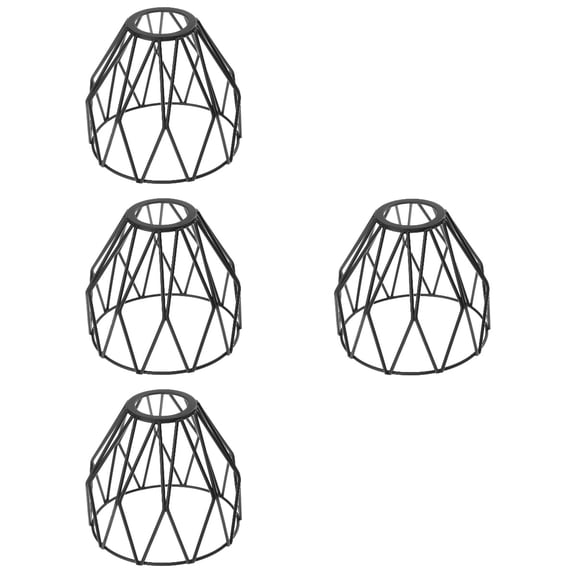 MERRYHAPY Black Wrought Iron Lamp Shade Set, 4 Pieces, Easy to Install, Multi-Function Lighting Accessory