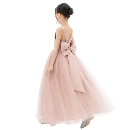 

Ekidsbridal Satin Backless Tulle Communion Baptism Dresses for Flower Girls Toddlers Ceremonial Gowns 722 12