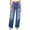 Blue, variant on Women's Jeans High Rise Stretch Fit Plus Size High Waisted Wide Leg Vintage Washed Loose Denim Pants with Pockets