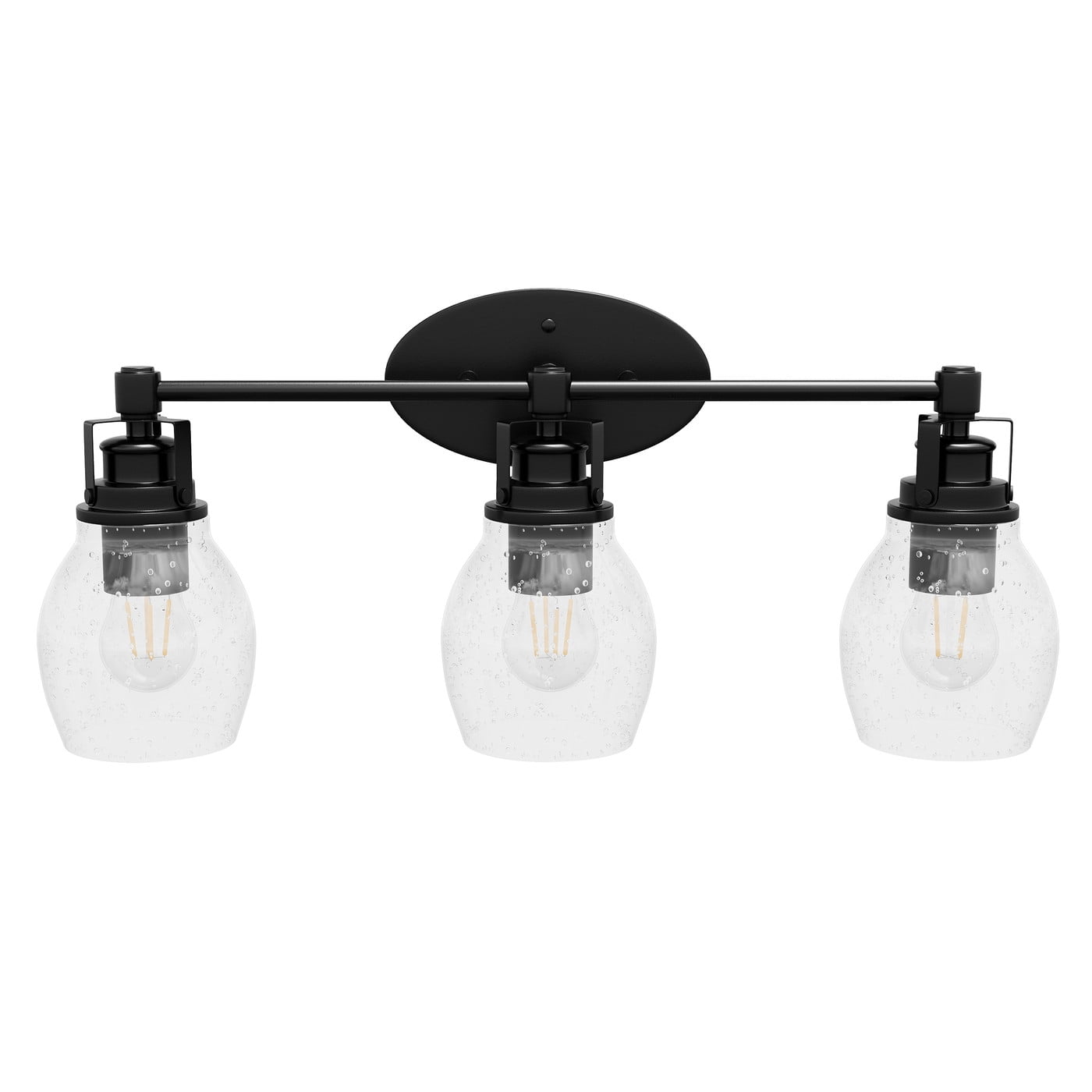 Aiwen 3-Light Black Vanity Light Wall Sconce with Clear Glass Shade, Farmhouse Bathroom Indoor/Outdoor Wall Lamp