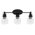 thumbnail image 5 of Aiwen 3-Light Black Vanity Light Wall Sconce with Clear Glass Shade, Farmhouse Bathroom Indoor/Outdoor Wall Lamp, 5 of 10