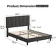 thumbnail image 3 of Yeshouse Marco de cama con cabecera ajustable, moderno marco de cama doble tapizado en lino con plataforma y soporte de listones de madera, no necesita somier, 3 of 7