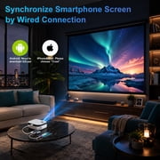 TOPVISION Mini Projector with Bluetooth, 1080P Outdoor Movie Projector with Keystone Correction, 240'' Giant Screen, Compatible with TV Stick, Phone, PS5, HDMI, Usb for Home, Bedroom, Outdoor Use