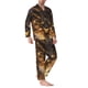 thumbnail image 2 of Balery Cool Black Gold Dragon Pijama para Hombre de Dos Piezas con Manga Larga, Conjunto de Dormir y Descanso Suave con Bolsillos-Small, 2 of 7