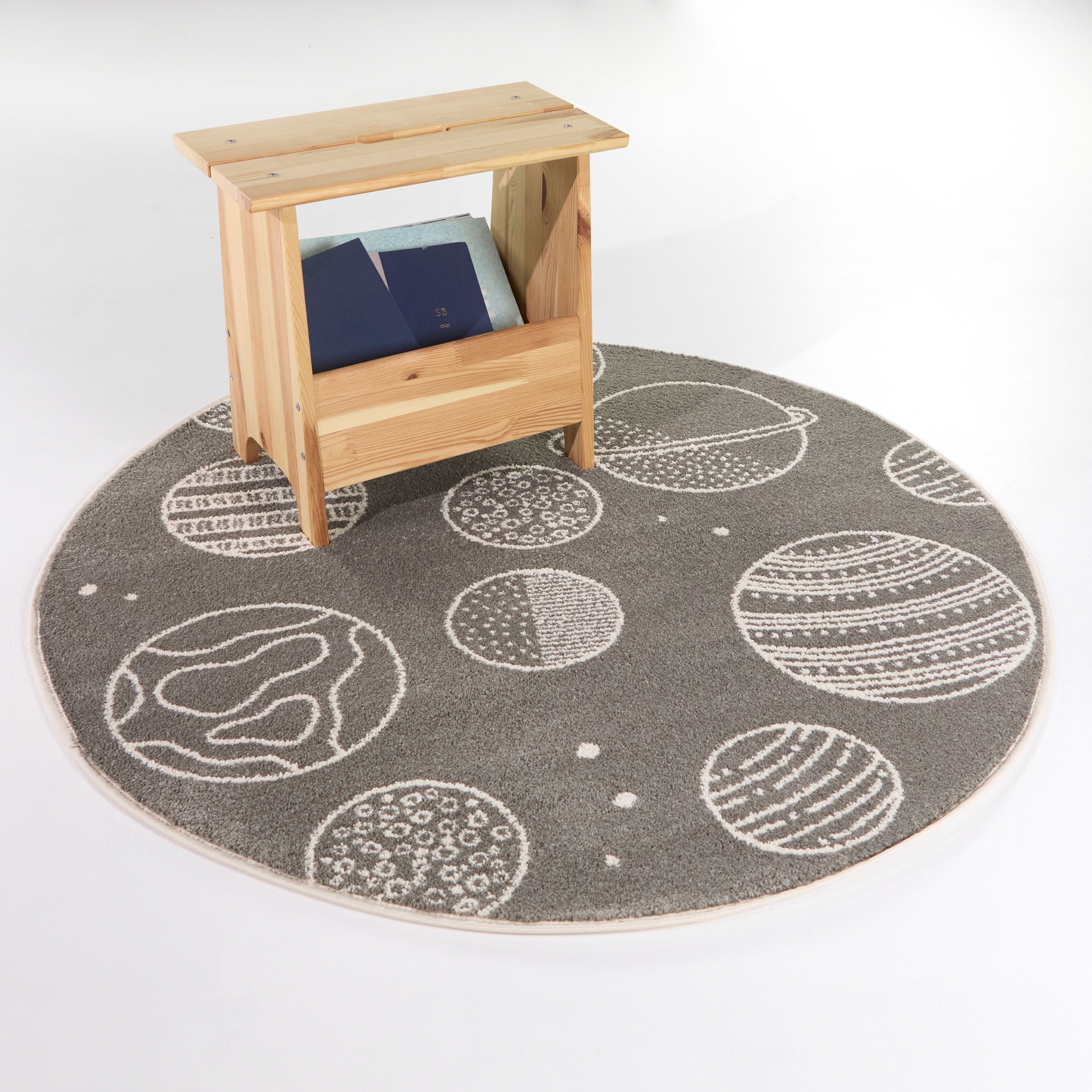 Mainstays Grey Space Round Indoor Rug, 47" Round