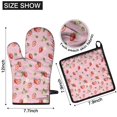 thumbnail image 6 of Strawberry Plants Fruit Flower Leaf Kitchen Oven Mitt and Pot Holder Sets 2 Pcs for Baking, Cooking and Grilling, Heat Resistant Up To 392 °F, 6 of 7