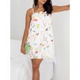 thumbnail image 2 of SUNSIOM Femmes Été Sans Manches Mini Robe Spaghetti Bretelles Dos Nu Graphique Imprimer une Ligne Robe Plage Robe de Soleil, 2 of 9