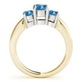 thumbnail image 2 of Aonejewelry 1 Ct. Ttw 3 Stone Two-Tone Blue Diamond Enagement Ring In 14K Yellow & White Gold, 2 of 3