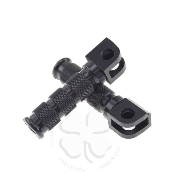 Black Round Front Set Foot Pegs Kawasaki Ninja Rider Main Steps ZX Footrest Bars