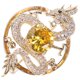 thumbnail image 2 of Broche delicado de cobre con diseño de dragón, broche para ropa, broche para sombrero, decoración., 2 of 7
