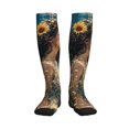 thumbnail image 3 of Compression Socks for Women and Men - Artistic Night Sky Sunflower Princess Compression Socks Circulation for Workout, 3 of 8