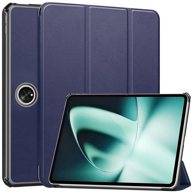 For OnePlus Pad Case 11.6 inch 2023 Tri-Folding Stand Magnetic Smart Folio Cover for OPPO Pad 2 Tablet Case Dark Blue OnePlus Pad