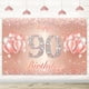 thumbnail image 1 of Fondo De Pancarta De Feliz Cumpleaños Número 90, Suministros De Decoración Para Fiesta De 90 Cumpleaños Para Mujeres O Hombres, Oro Rosa, 4 X 6 Pies, 1 of 5