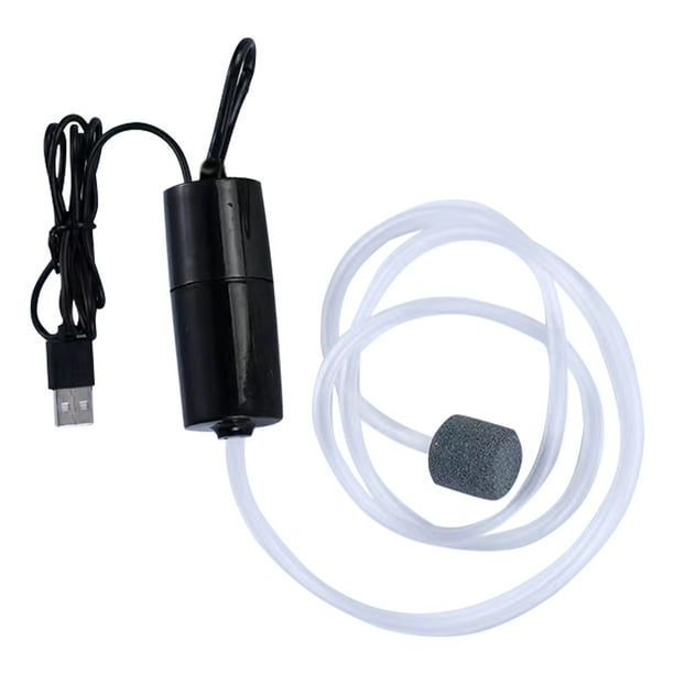 Mini Bomba Oxígeno Portátil Likrtyny Bomba Oxígeno USB para Pecera Pequeña Negro