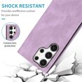 thumbnail image 4 of Allytech Magnetic Case for Samsung Galaxy S23 Ultra, [3 Card Slots] [1 Cash Slots] Slim PU Leather Shockproof Camera Lens Protection Kickstand Magnetic Closure Luxury Case for Women Men - Purple, 4 of 7