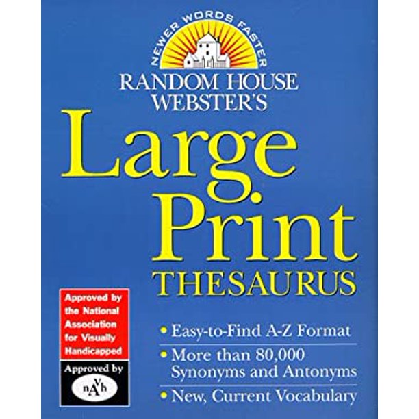 Random House ster's Large Print Thesaurus 9780375402203 Used / Pre