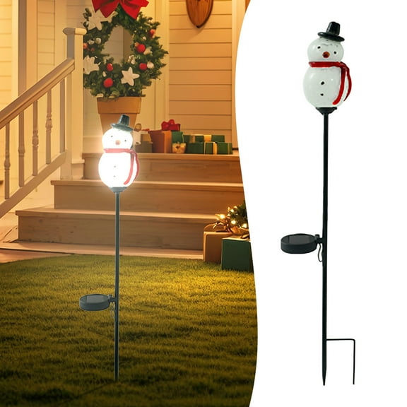 YWIYIUD 24inch Solar Garden Stake Lights Outdoor, Solar Lighted Snowman Outdoor Figurine Lights Ornament Statue Decor for Patio, Yard Decor for Xmas Party,Holiday