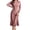 Pink, variant on Bxsruta Womens Long Sleeve Midi Dress Ribbed Crew Neck Casual Pleated Dresses for Women