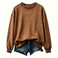thumbnail image 6 of Hearthz Vintage Womens Oversized Sweatshirt Raglan Long Sleeve Drop Shoulder Crewneck Sweatshirts Women Fall Winter Womens Pullover, 6 of 8