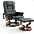thumbnail image 3 of AVAWING 8 Point Vibration Massage Recliner Chair w/ Ottoman, Swivel Reclining Chair, Indoor, Black, 3 of 9