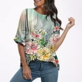 thumbnail image 6 of LbsKUS Tops for Women Trendy Summer Plus Size Crew Neck Short Sleeve Shirt Loose Fit Floral Graphic Tunic Tees Blouses （5X-Large,Multicolor), 6 of 7