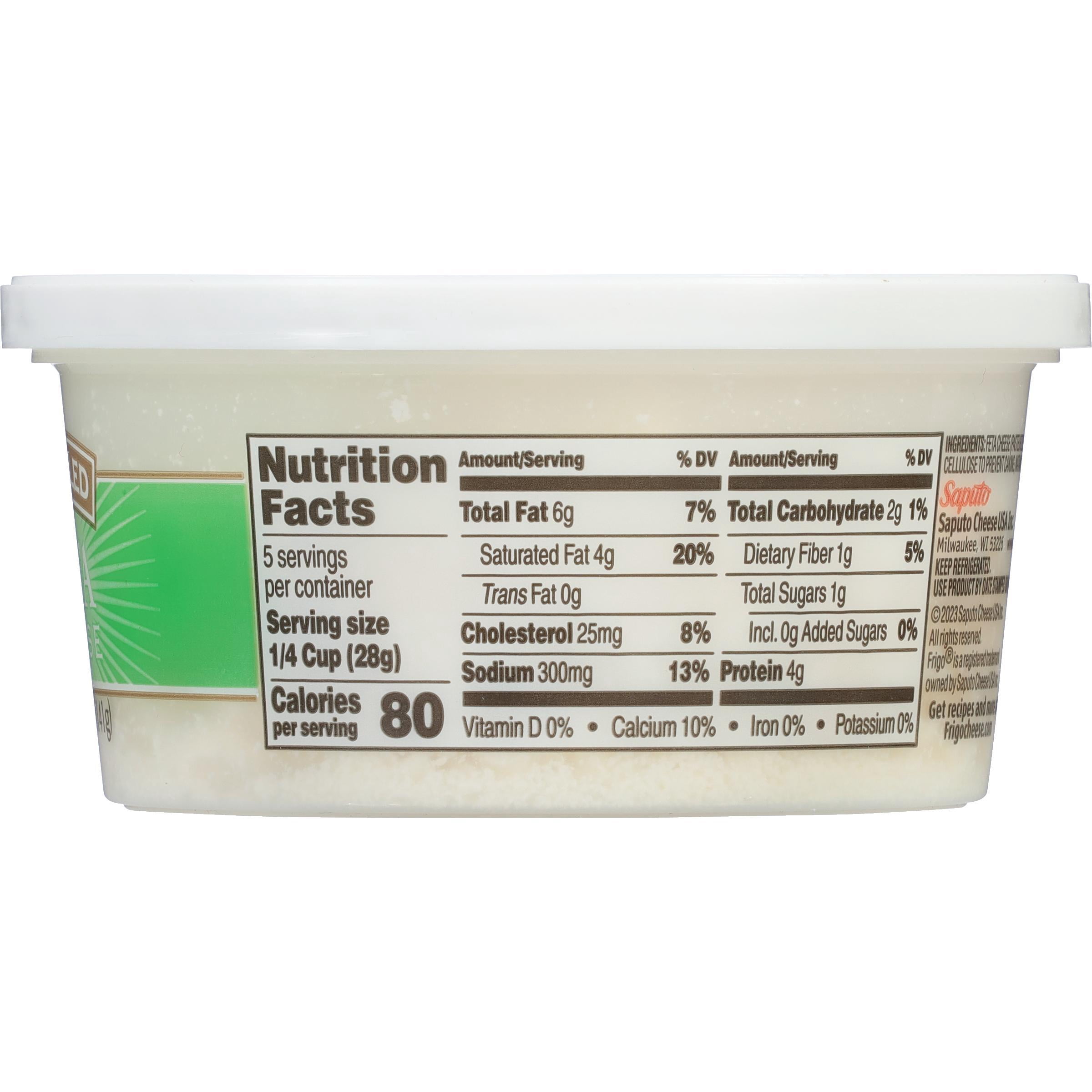 Frigo Crumbled Feta Cheese, 5 oz Refrigerated Plastic Cup