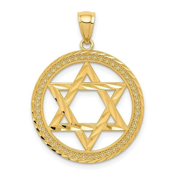Auriga Fine Jewelry 14K Yellow Gold Star Of David Pendant for Women (L-30 mm)