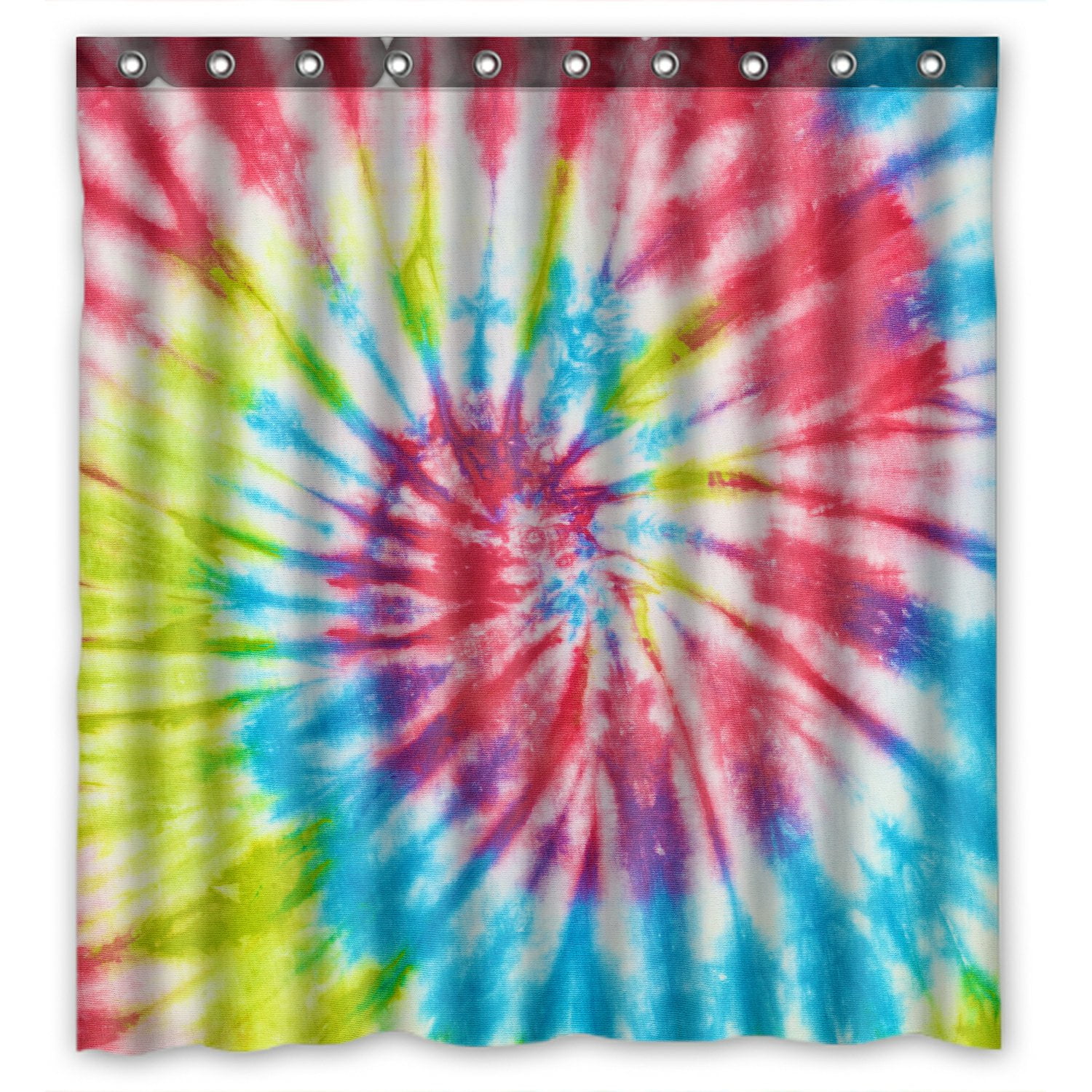 PHFZK Popular Rainbow Tie Dye Polyester Fabric Bathroom Shower Curtain