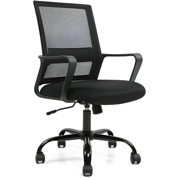 Swivel Mesh Office Desk Chair, Ergonomic Height Adjustable Computer Basic Task Chair with Armrest up to 250lbs Capacity