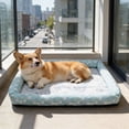 thumbnail image 4 of Blue Gel Pet Chilling Mat,15.7*11.8In Breathable Lightweight Foldable Portable Cool Sleeping Pad Prevent Overheating for Small Medium Dogs Kittens Indoor Crate Outdoor Travel Summer Heat Relief, 4 of 6