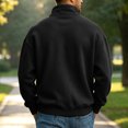 thumbnail image 4 of Vxararl Zip Up Jacket Long Sleeve Fleece Sweatshirt Men Versatile - Business, Fall, Winter, Spring Jacket Lightweight Soft Fleece Jacket, Mock Neck Sweatshirt Fleece Jacket Men Black XL, 4 of 6