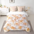 thumbnail image 2 of Manfei Cute Bowknot 7 Pieces Bedding Comforter Set,Kawaii Bowtie Bow Full Bedding Set,Orange White Ribbon Fitted Sheet Flat Sheet For Girl,Breathable Home Decor Reversible, 2 of 8