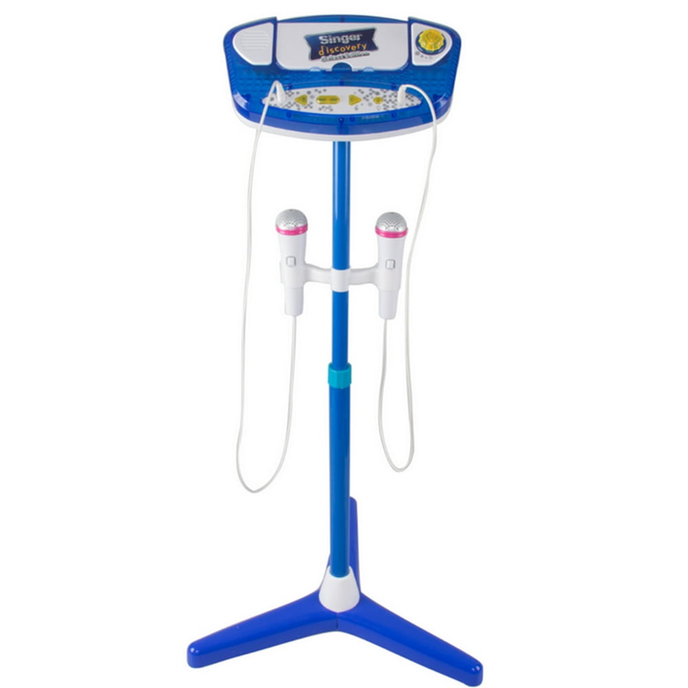 Kids Karaoke Machine with 2 Microphones & Adjustable Stand Music Play Set Blue Kids Karaoke Machine with 2 Microphones & Adjustable Stand Music Play Set Blue