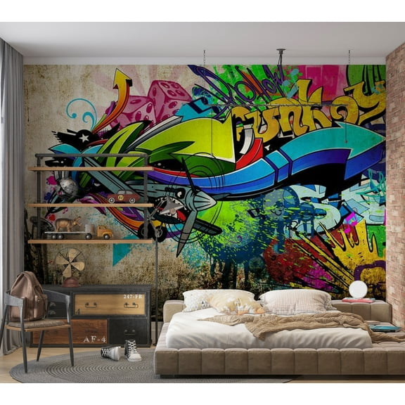 Tiptophomedecor Street Art Wallpaper Wall Mural - Funky - Graffiti