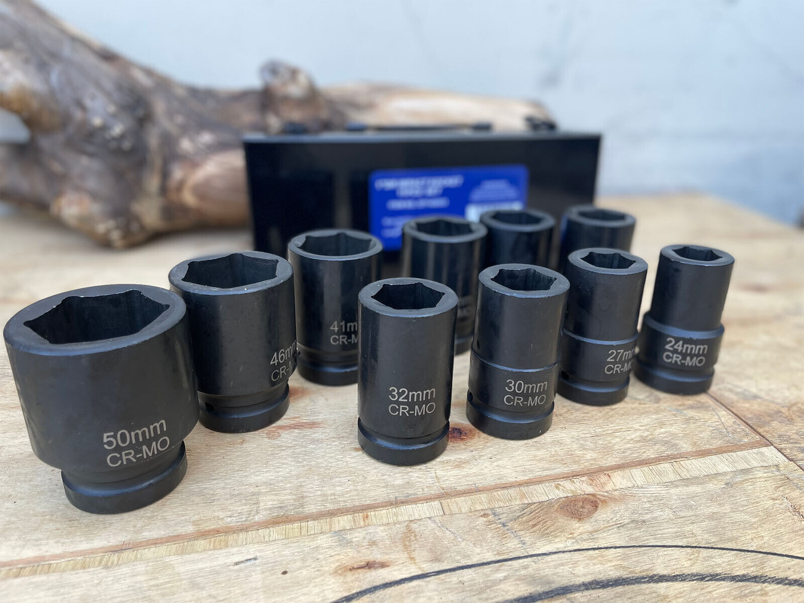 11pc 1" Dr. Deep Jumbo Impact Socket Set Metric 22mm to 50mm CrMO w