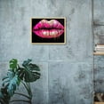 thumbnail image 2 of Nawypu  Black and Pink Lips Canvas Wall Art Fashion and Glam Poster Sexy Red Lip Picture Gallery Wrap for Bathroom Bedroom Makeup Room Wall Decor, 2 of 5